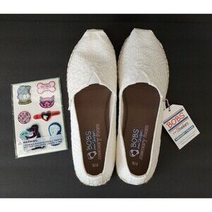 BOB'S Skechers Breeze Size 10 White Women's Espadrille Jute Comfort Slip-On New
